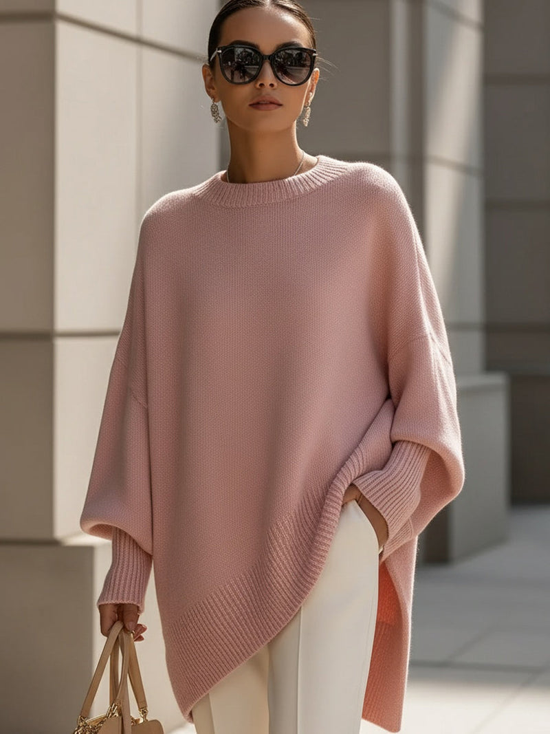 Women's Chic Draped Knit Sweater | Oversize