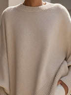 Women's Chic Draped Knit Sweater | Oversize