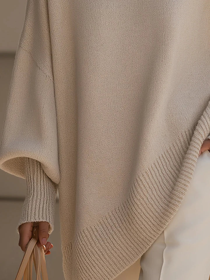Women's Chic Draped Knit Sweater | Oversize