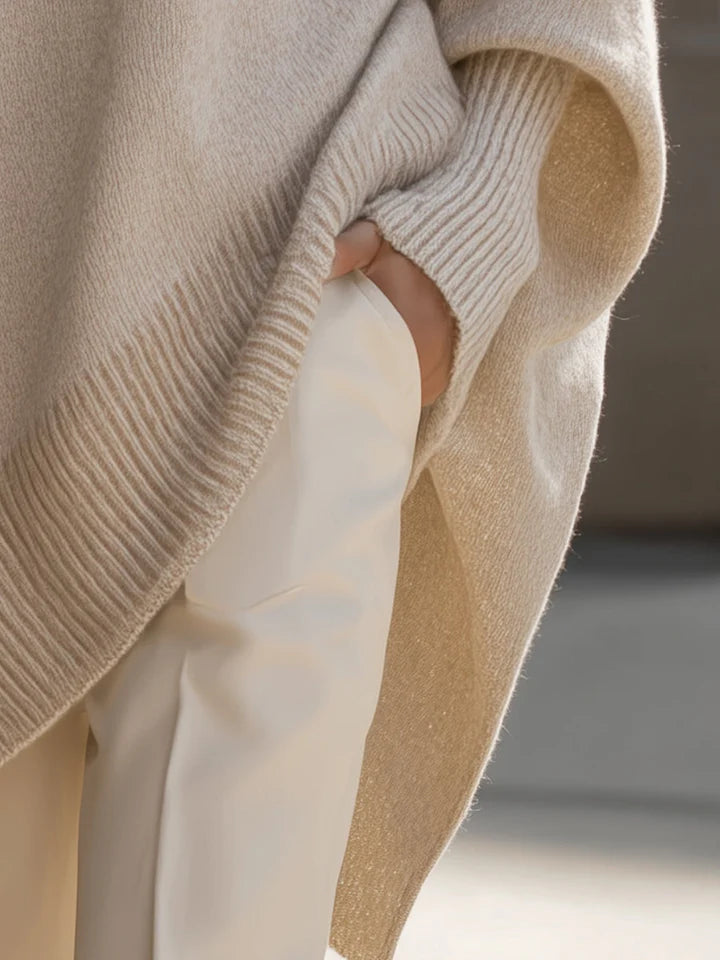 Women's Chic Draped Knit Sweater | Oversize