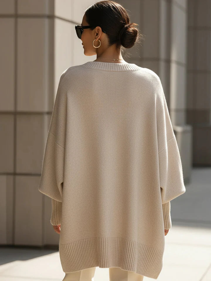 Women's Chic Draped Knit Sweater | Oversize