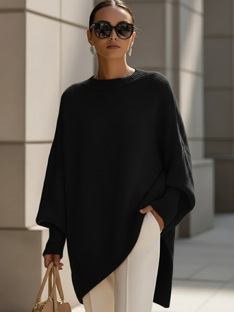 Women's Chic Draped Knit Sweater | Oversize