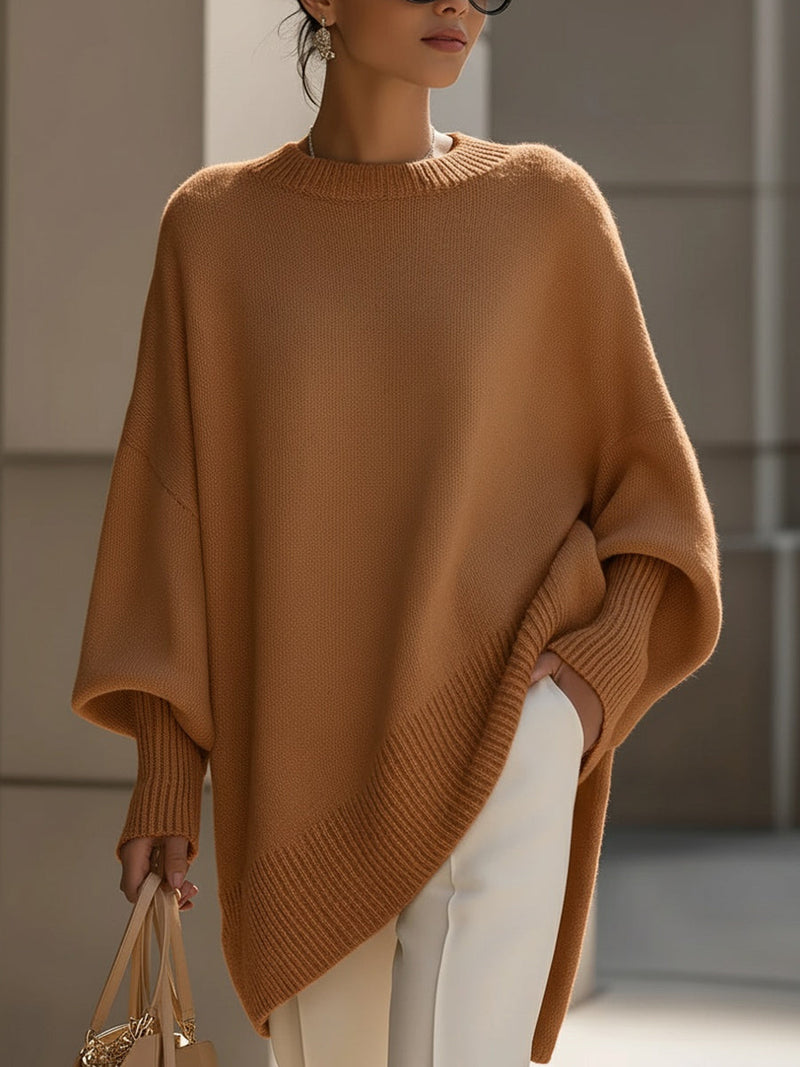 Women's Chic Draped Knit Sweater | Oversize