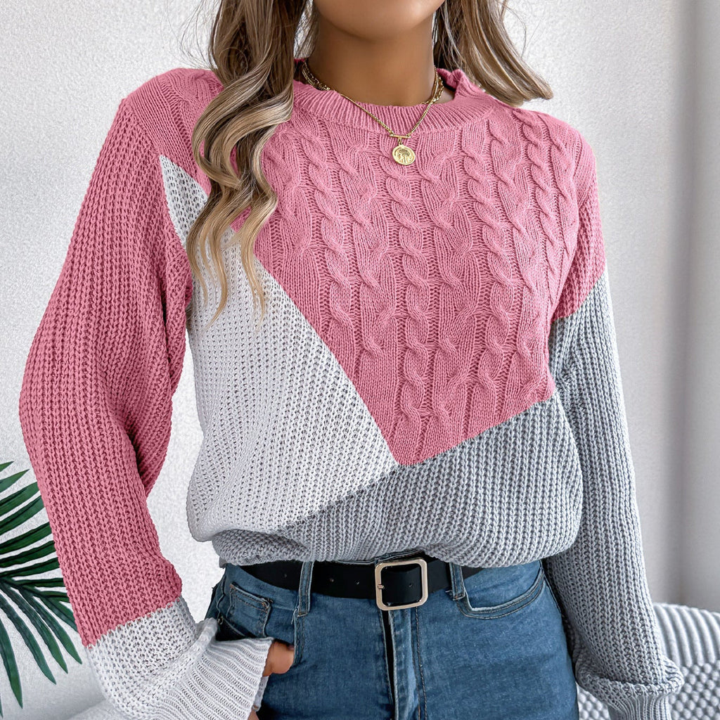 Women's Contrast Knit Sweater | Casual