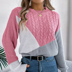 Women's Contrast Knit Sweater | Casual