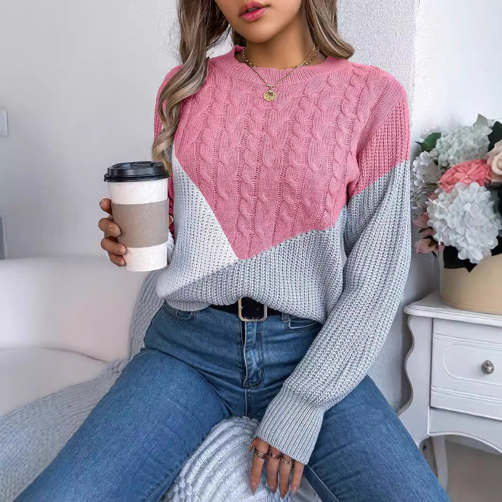 Women's Contrast Knit Sweater | Casual