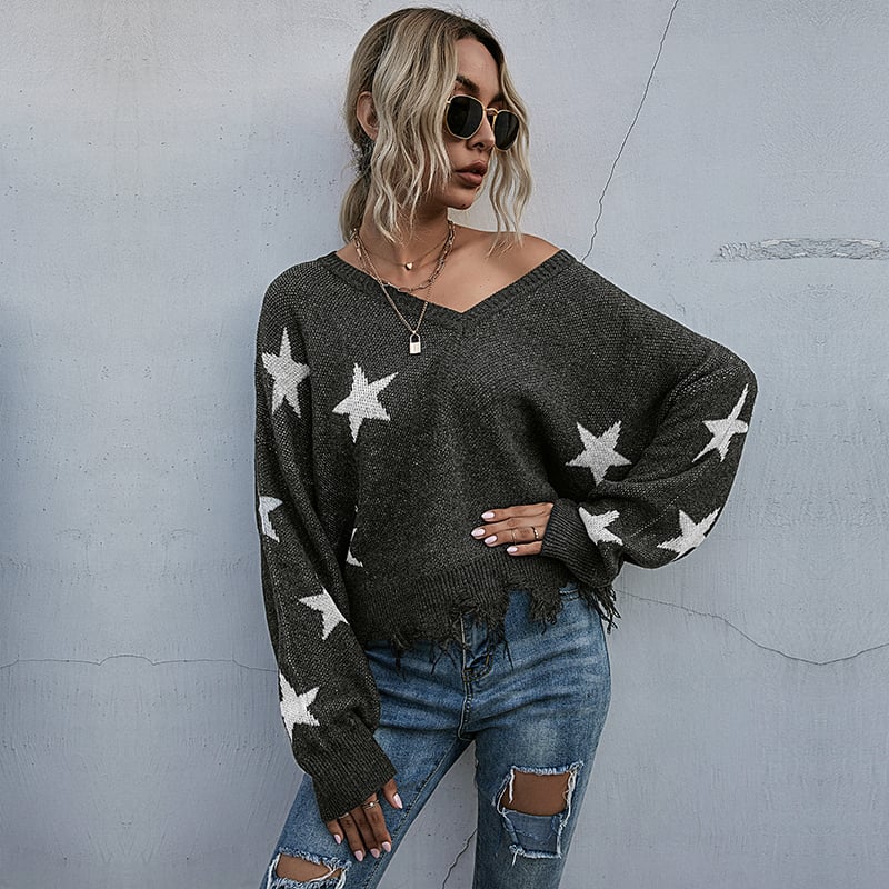 Women's Casual Sweater | Star Pattern
