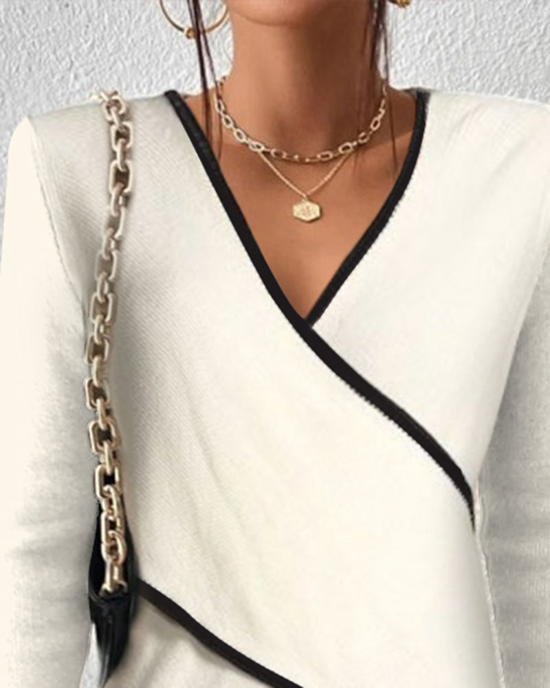 Women's Elegant Wrap Front Top | V-Neck