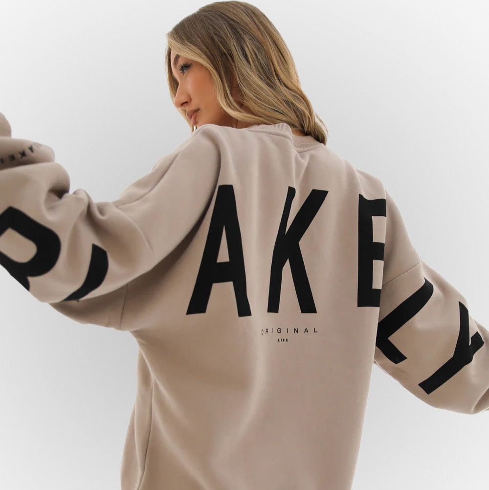 Women's Casual Back Print Sweater | Oversized Fit