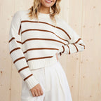 Women's Casual Crew Neck Sweater | Striped
