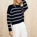 Women's Casual Crew Neck Sweater | Striped