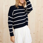 Women's Casual Crew Neck Sweater | Striped