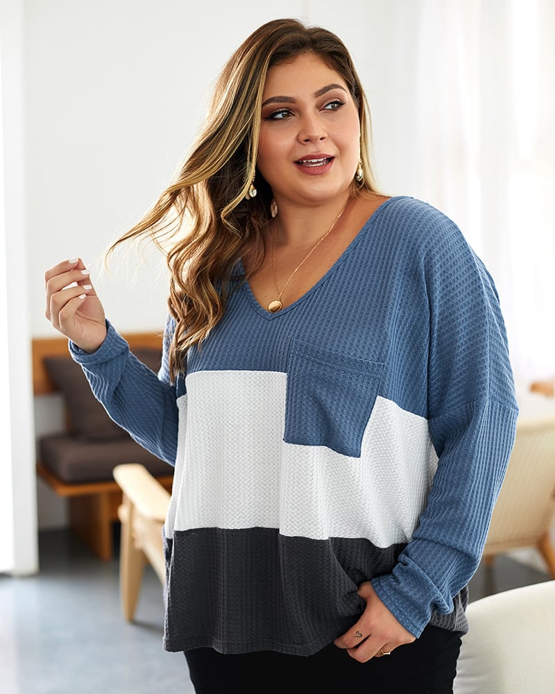 Women's Casual Waffle Knit Top | Long Sleeves