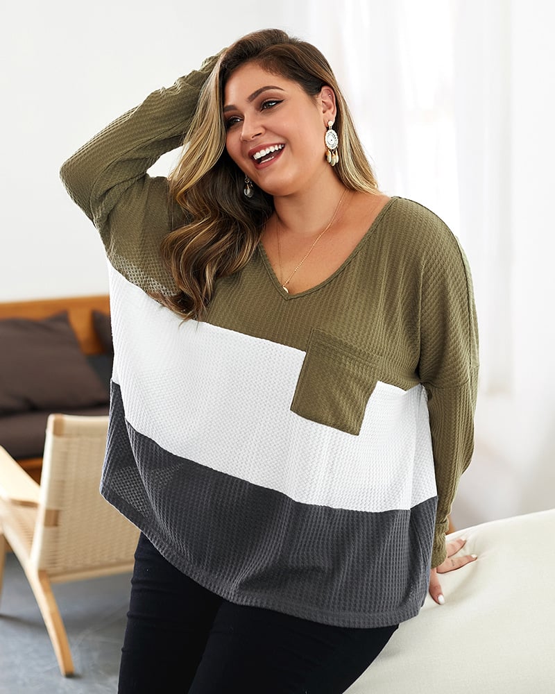 Women's Casual Waffle Knit Top | Long Sleeves