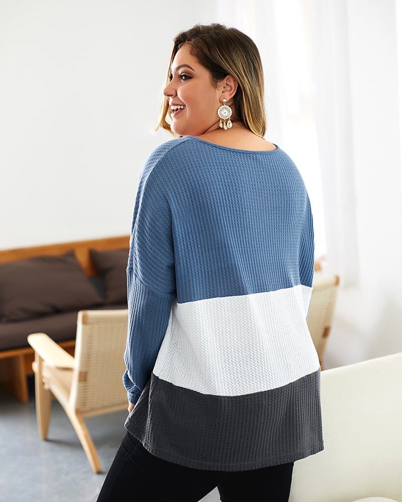 Women's Casual Waffle Knit Top | Long Sleeves