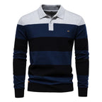 Men's Striped Knit Polo Sweater | Casual