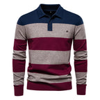 Men's Striped Knit Polo Sweater | Casual