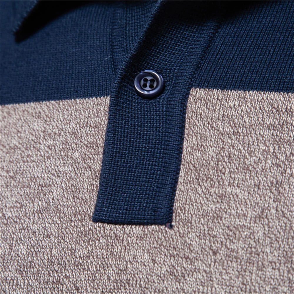 Men's Striped Knit Polo Sweater | Casual