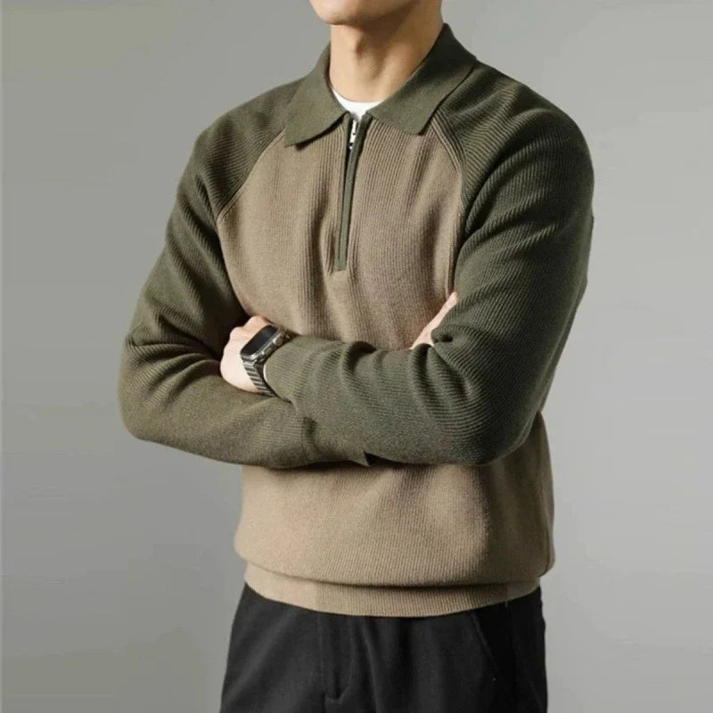 Men's Casual Quarter Zip Sweater | Collared