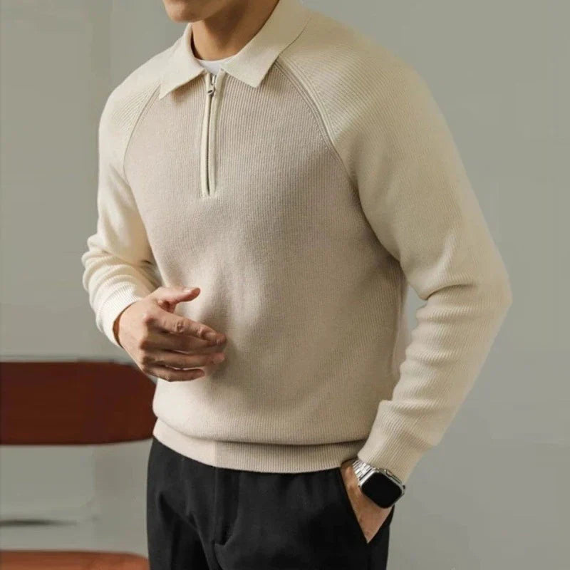 Men's Casual Quarter Zip Sweater | Collared