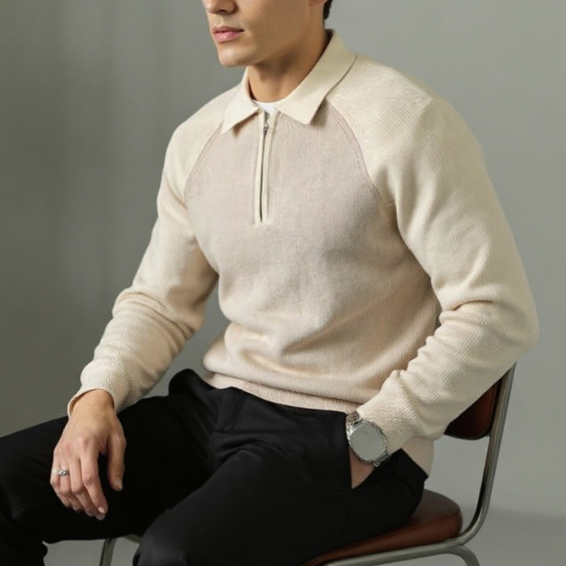 Men's Casual Quarter Zip Sweater | Collared