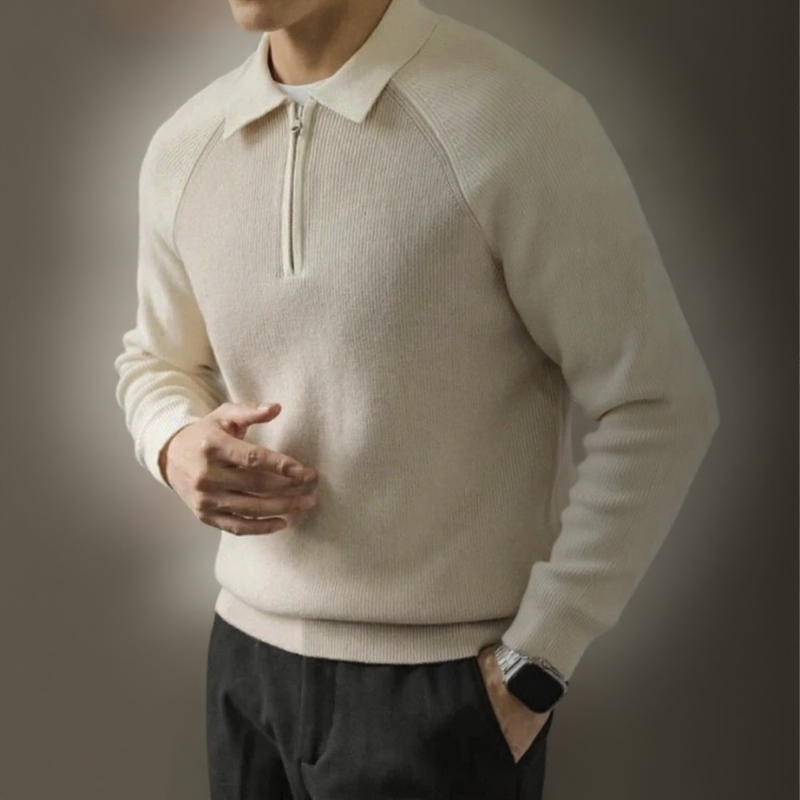 Men's Casual Quarter Zip Sweater | Collared