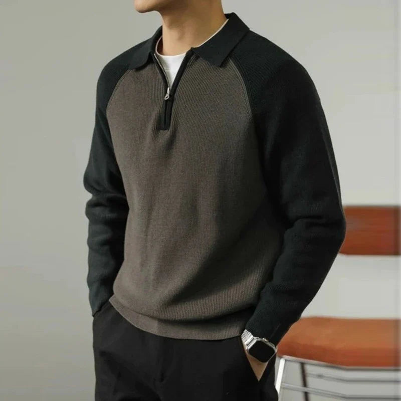 Men's Casual Quarter Zip Sweater | Collared