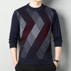 Men's Geometric Pattern Sweater | Round Neck