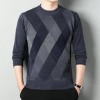 Men's Geometric Pattern Sweater | Round Neck