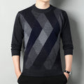 Men's Geometric Pattern Sweater | Round Neck