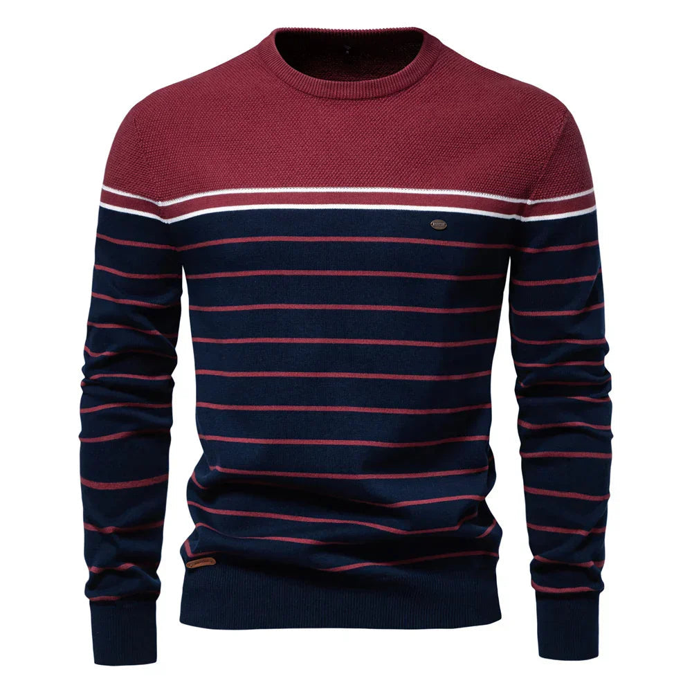 Men's Ribbed Trim Sweater | Stripe