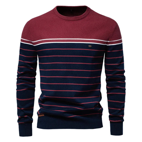 Men's Ribbed Trim Sweater | Stripe