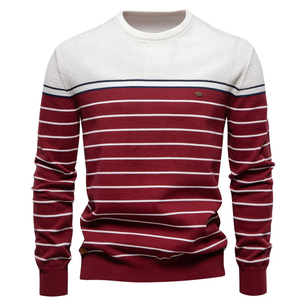 Men's Ribbed Trim Sweater | Stripe