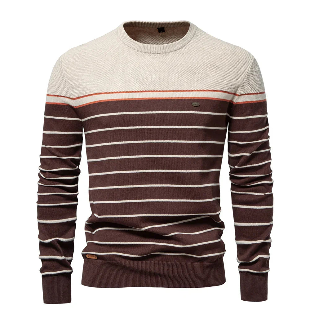 Men's Ribbed Trim Sweater | Stripe