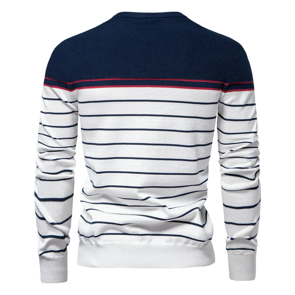 Men's Ribbed Trim Sweater | Stripe