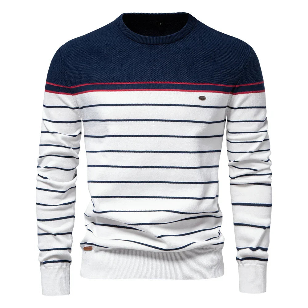 Men's Ribbed Trim Sweater | Stripe