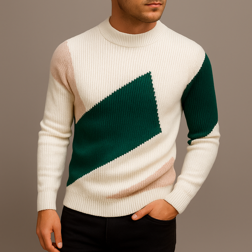 Men's Slim Fit Sweater | Geometric Pattern