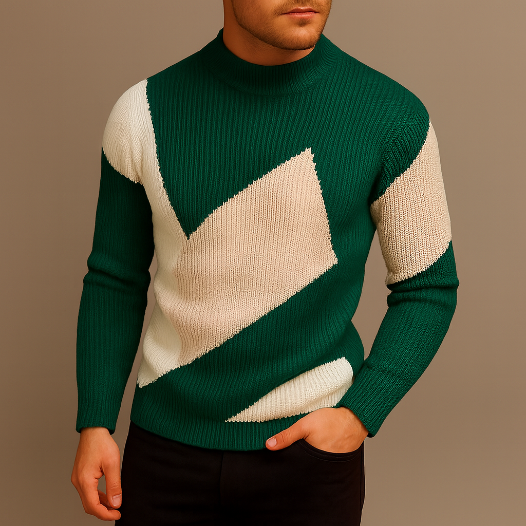 Men's Slim Fit Sweater | Geometric Pattern