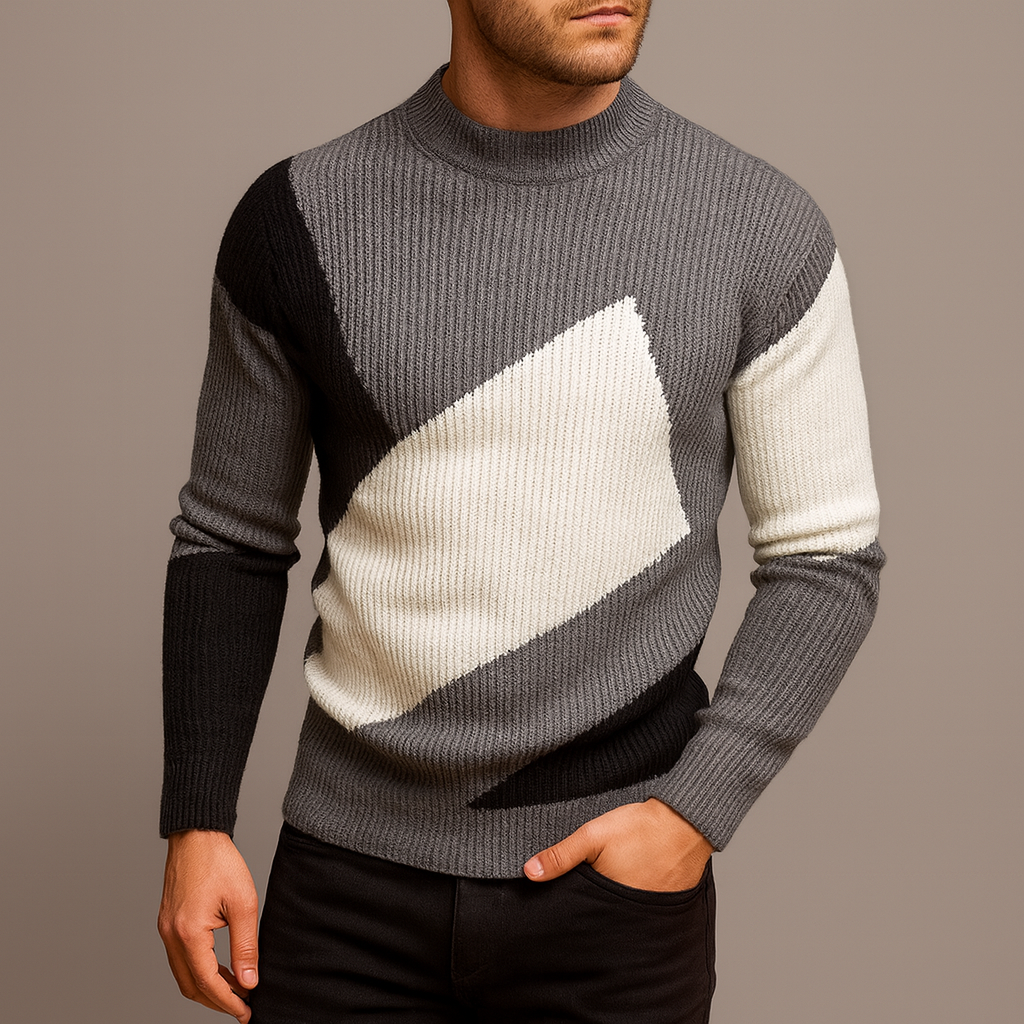 Men's Slim Fit Sweater | Geometric Pattern