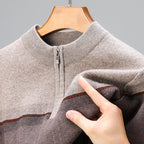 Men's Casual Quarter Zip Sweater | Color Block