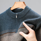 Men's Casual Quarter Zip Sweater | Color Block