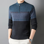 Men's Casual Quarter Zip Sweater | Color Block