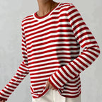Women's Striped Crew Neck Sweater | Classic