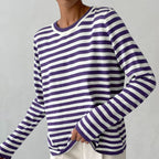 Women's Striped Crew Neck Sweater | Classic