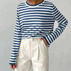 Women's Striped Crew Neck Sweater | Classic