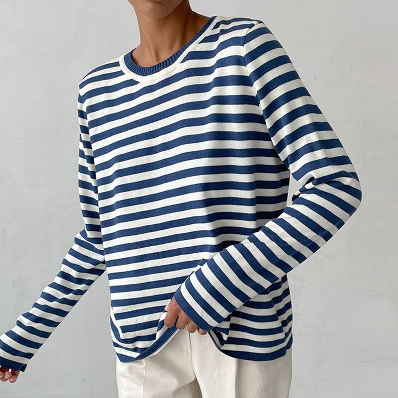 Women's Striped Crew Neck Sweater | Classic