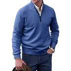 Men's Quarter Zip Knit Sweater | Ribbed Collar