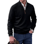 Men's Quarter Zip Knit Sweater | Ribbed Collar