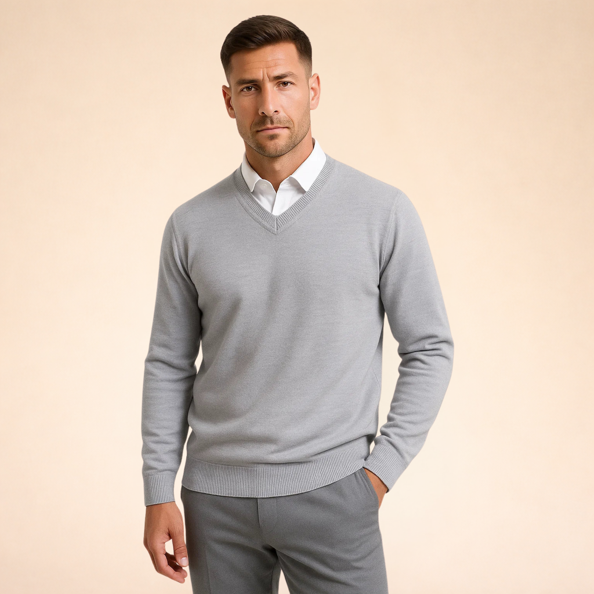 Men's Casual V-Neck Sweater | Slim Fit