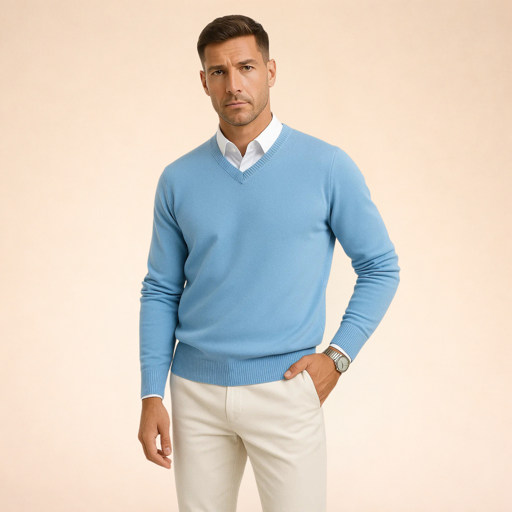 Men's Casual V-Neck Sweater | Slim Fit